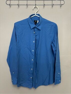 H&M Men’s Royal Blue Button-Up Dress Shirt